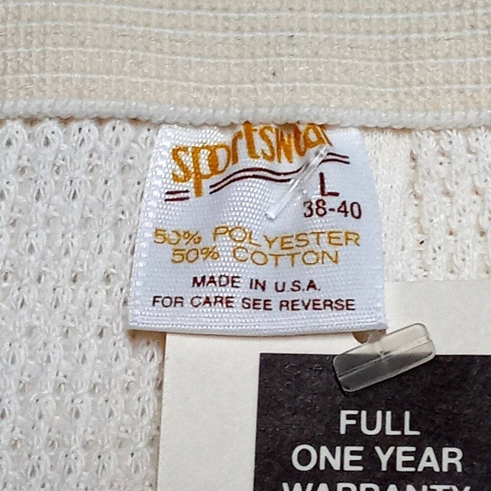 NWT Vintage Sportswear Waffled Thermal Pants Size LARGE Long Johns Made in USA - Picture 4 of 7